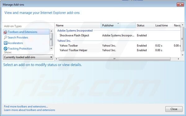 Suppression des extensions de la barre d'outils Yahoo dans Internet Explorer 
