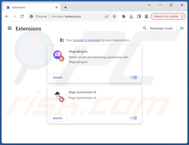 Suppression des extensions Google Chrome liées à magnasearch.org