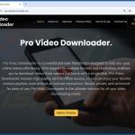 Pro Video Downloader adware page officielle