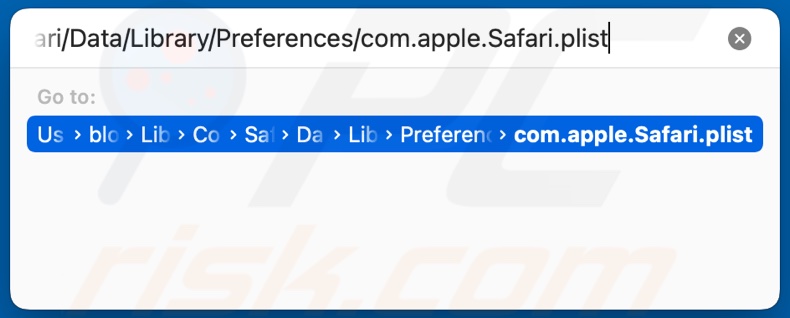 Naviguez jusqu'à ~/Library/Containers/com.apple.Safari/Data/Library/Preferences/com.apple.Safari.plist