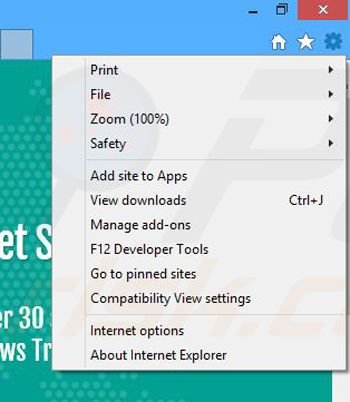 Suppression des publicités WebSpeed dans Internet Explorer étape 1