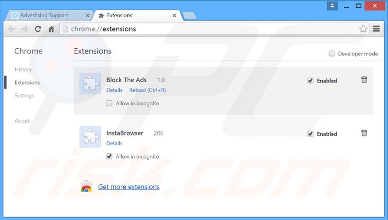 Suppression des publicités DigiSaver dans Google Chrome étape 2