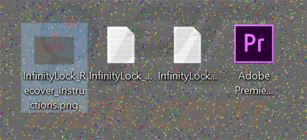 La liste des fichiers créés par le rançongiciel InfinityLock 
