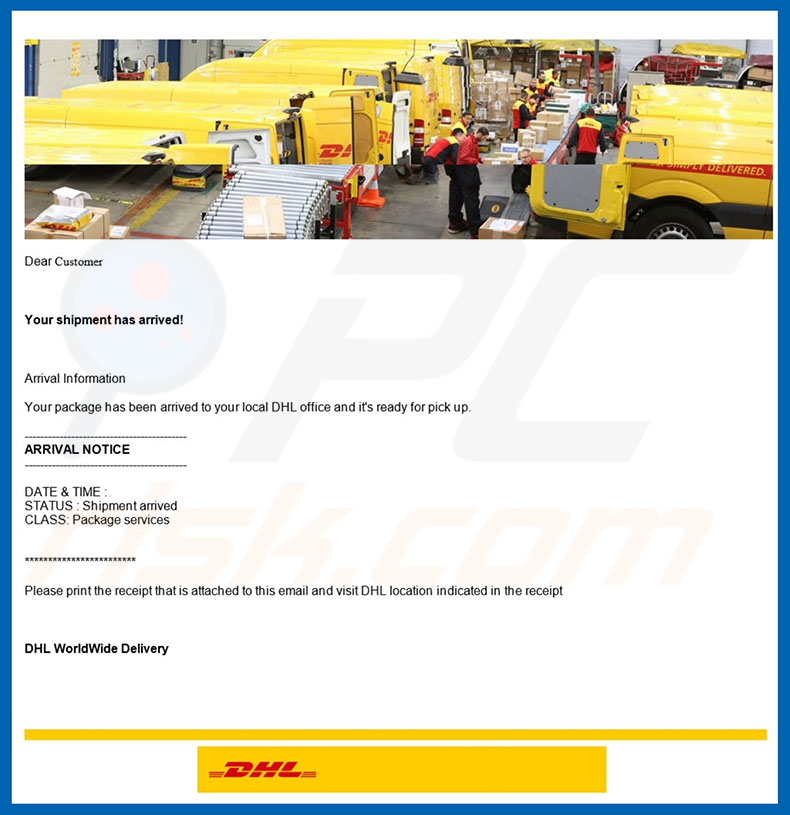 Courriel Virus DHL Express tapes De Suppression Et De R cup ration 