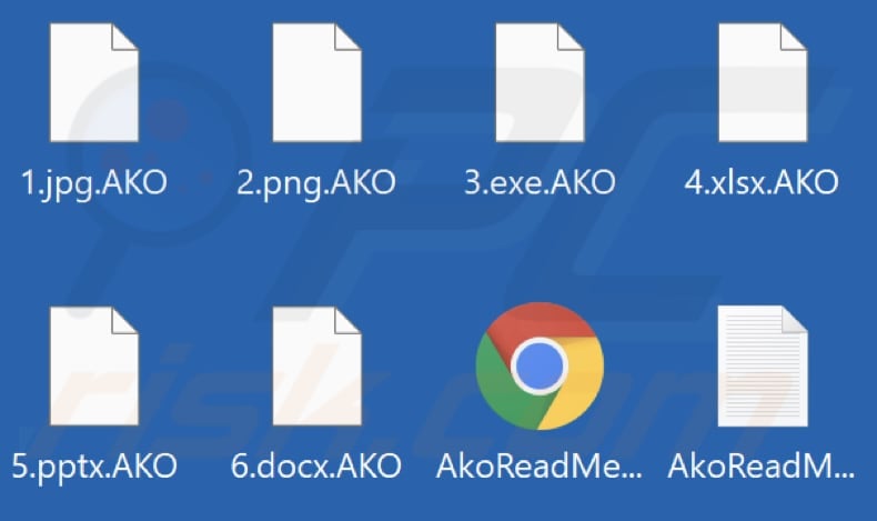 Fichiers cryptés par le ransomware AKO (extension .AKO)