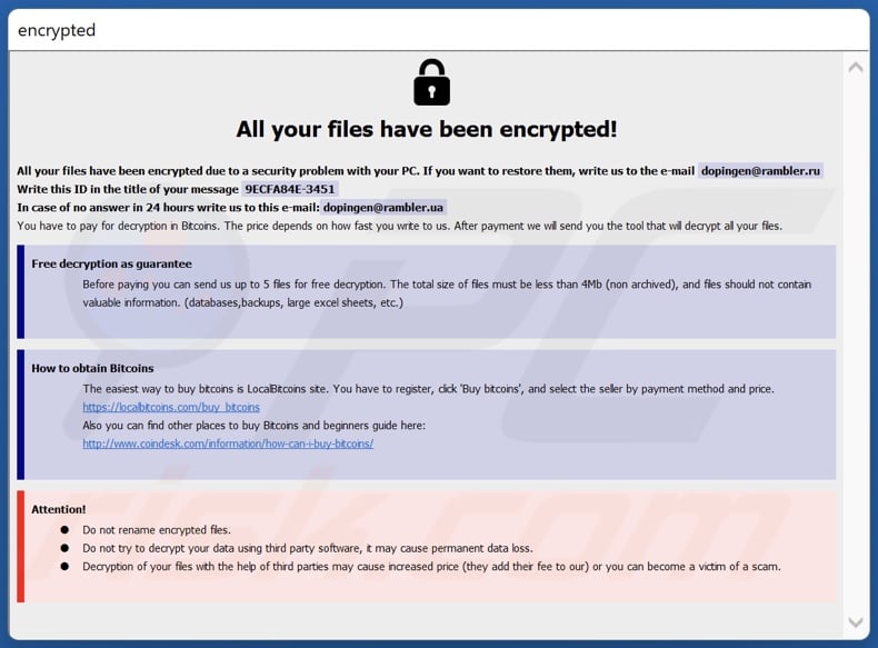 Lucky ransomware note de rançon (info.hta)