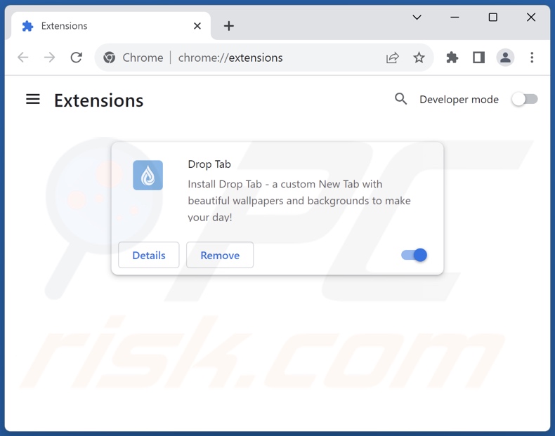 Suppression des extensions Google Chrome liées à search.droptab.net