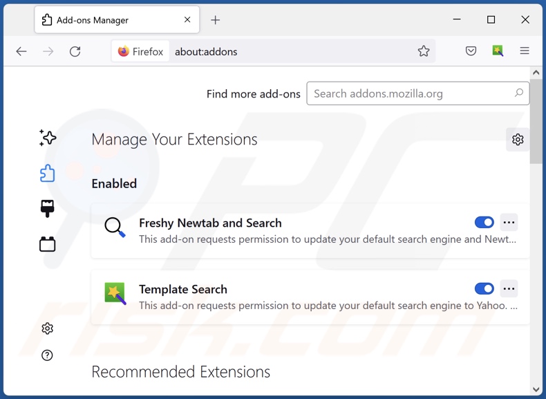 Suppression des extensions Mozilla Firefox liées à search.droptab.net