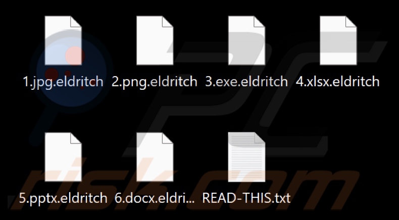 Fichiers cryptés par le ransomware Eldritch (extension .eldritch)