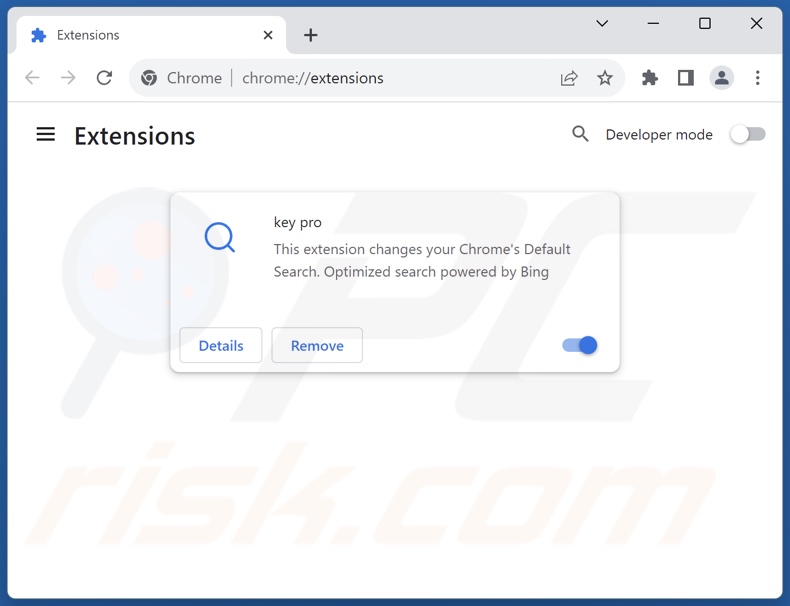 Suppression des extensions Google Chrome liées à keysearchs.com