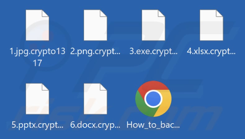 Fichiers cryptés par le rançongiciel Crypto (extension .crypto1317)
