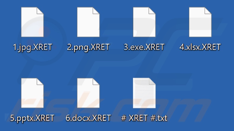 Fichiers cryptés par le rançongiciel Xret (extension .XRET)