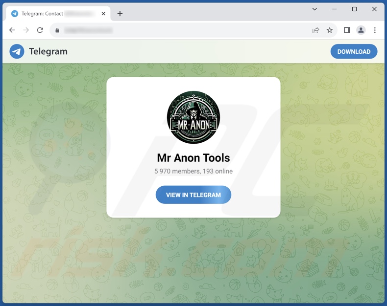Compte Telegram des développeurs du voleur de MrAnon