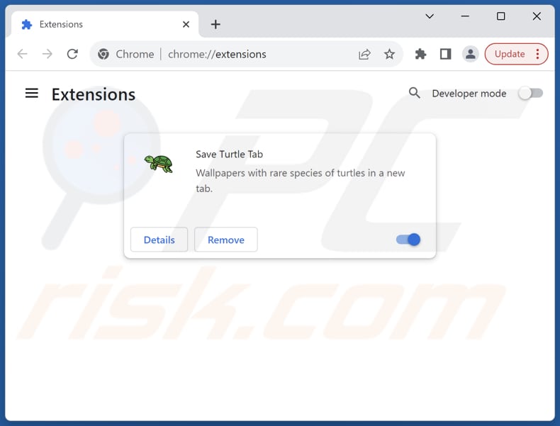 Suppression des extensions Google Chrome liées à saveturtletab.com