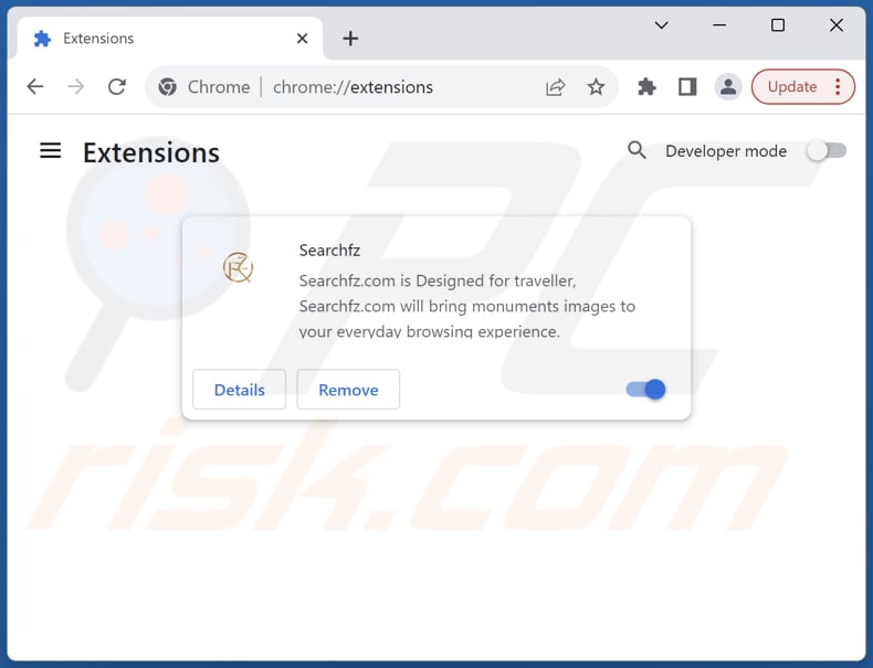 Suppression des extensions Google Chrome liées à searchfz.com