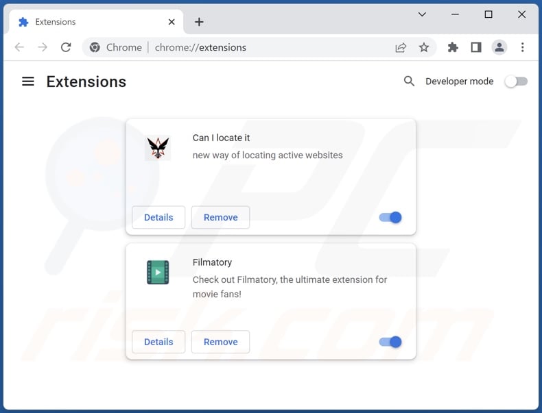 Suppression des extensions malveillantes dans Google Chrome 2