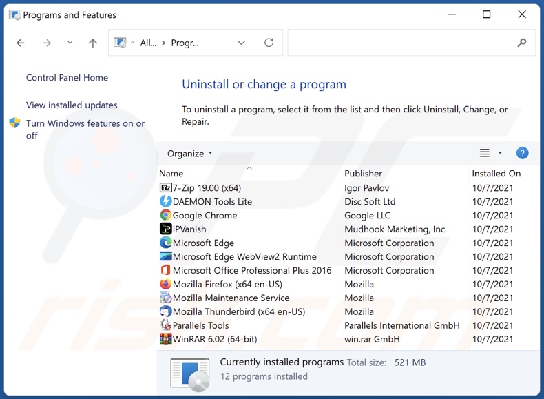 Désinstallation de logiciels indésirables via le panneau de configuration