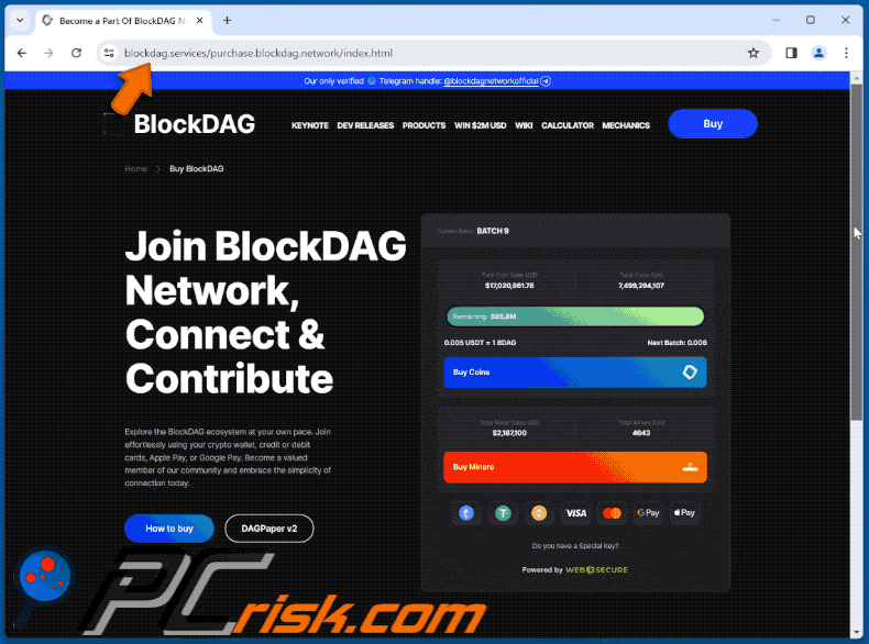 Apparition de l'escroquerie Join BlockDAG Network