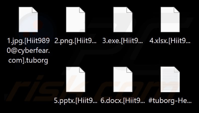 Fichiers cryptés par le ransomware Tuborg (extension .tuborg)