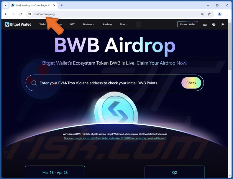 Bitget Wallet (BWB) Airdrop escroquerie