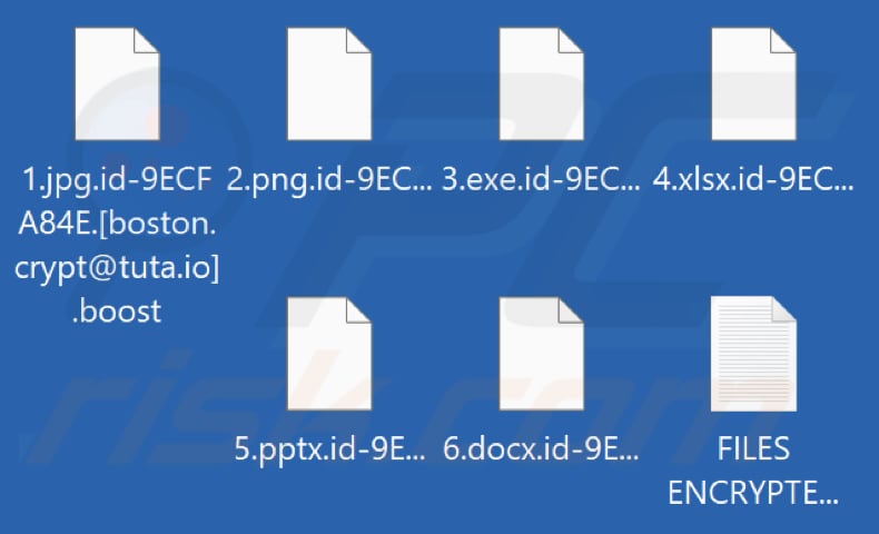Fichiers cryptés par le ransomware Boost (extension .boost)