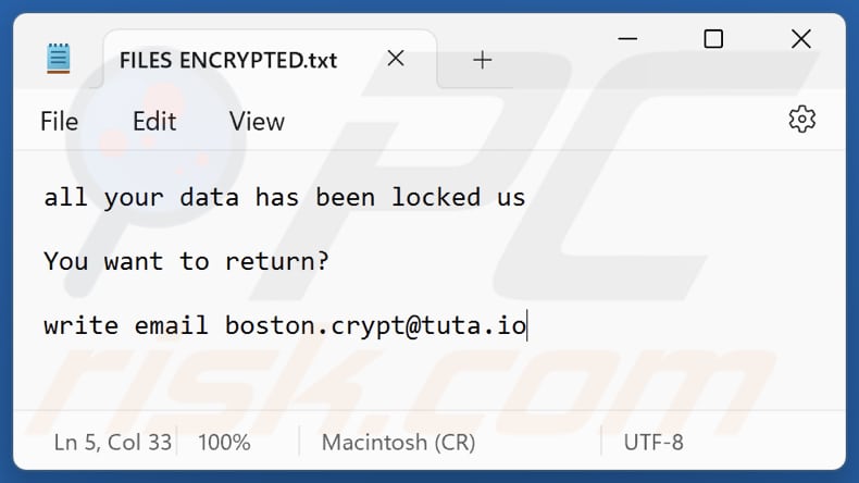 Boost ransomware note de rançon fichier texte (FILES ENCRYPTED.txt)