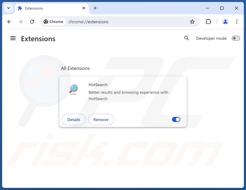 Suppression des extensions Google Chrome liées à hotsearch.io