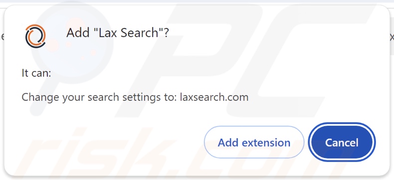 Lax Search pirate de navigateur demandant des autorisations