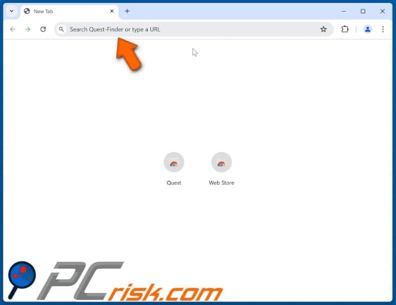 Le pirate de navigateur Quest-Finder redirige vers Bing (GIF)