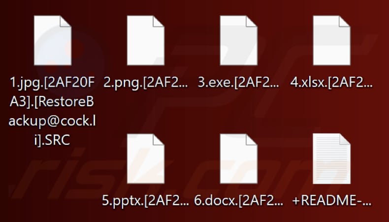 Fichiers cryptés par le ransomware SRC (extension .SRC)