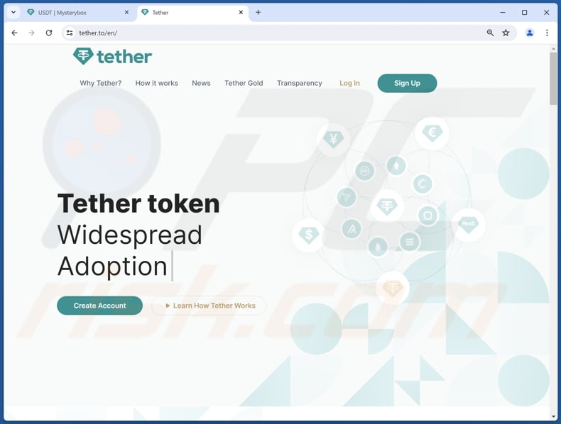 USDT NFT Airdrop site web réel tether.to