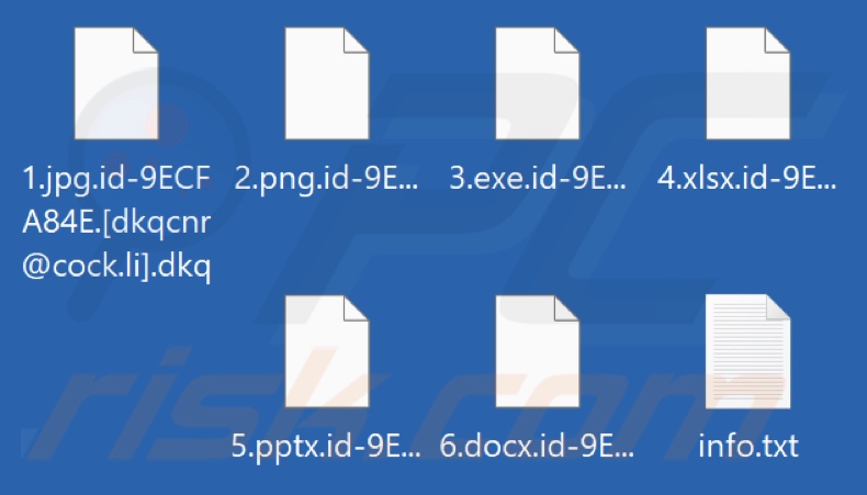 Fichiers cryptés par le ransomware Dkq (extension .dkq)