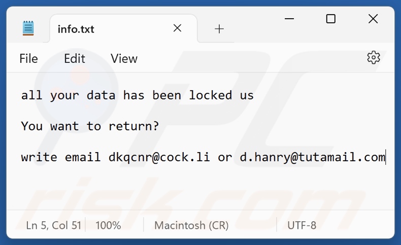 Dkq ransomware fichier texte (info.txt)