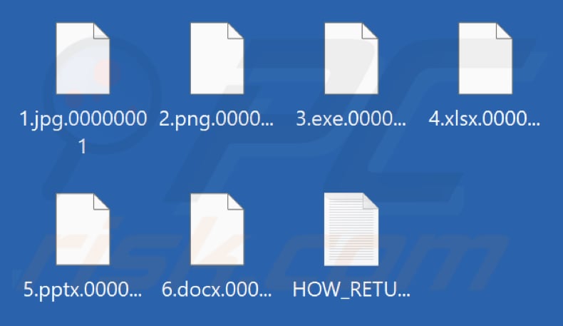 Fichiers cryptés par le ransomware El Dorado (extension .00000001)