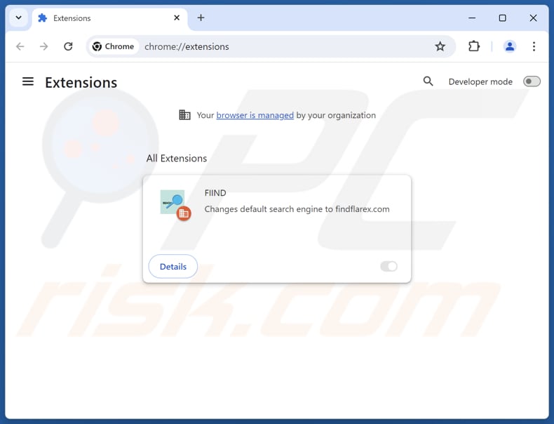 Suppression des extensions Google Chrome liées à findflarex.com