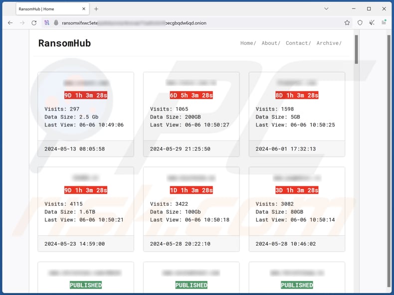 RansomHub ransomware site de fuite de données