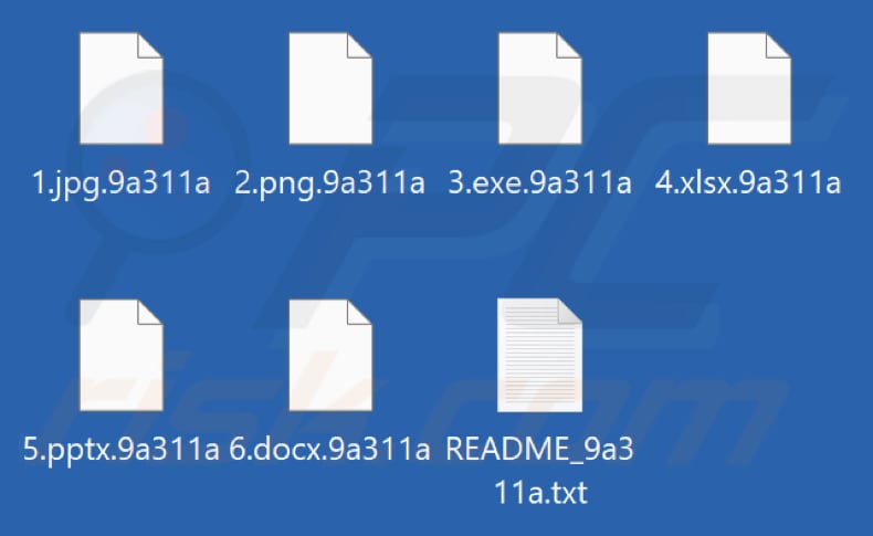Fichiers cryptés par le ransomware RansomHub (extension aléatoire)