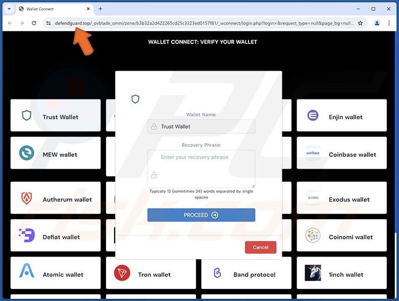 crypto.com page d'hameçonnage (defendguard.top)