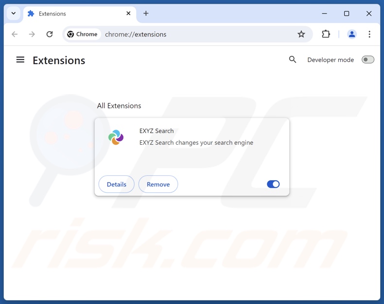 Suppression des extensions Google Chrome liées à exyzsearch.com