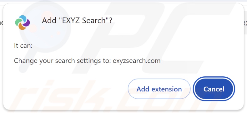 Le pirate de navigateur EXYZ Search demande des autorisations