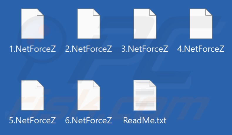 Fichiers cryptés par le ransomware NetForceZ (extension .NetForceZ)