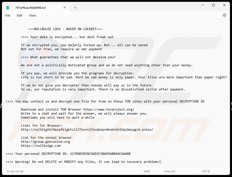 NullBulge fichier texte du ransomware ([extension].README.txt)