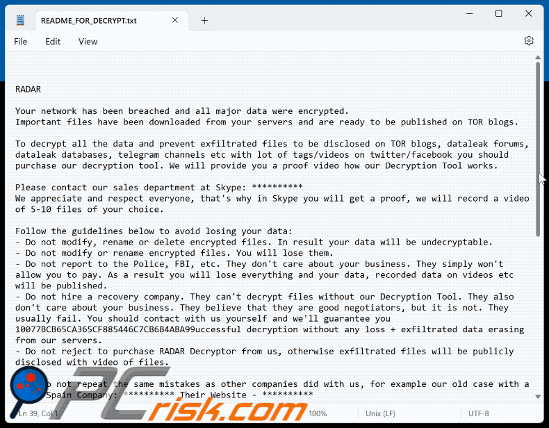 RADAR ransomware note de rançon (README_FOR_DECRYPT.txt) GIF