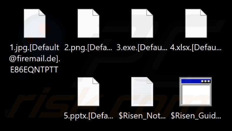 Fichiers cryptés par le ransomware Risen (avec l'ID de l'utilisateur comme extension)