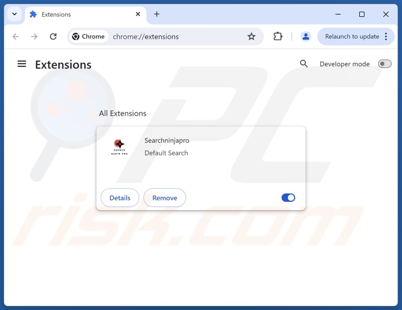 Suppression des extensions Google Chrome liées à searchninjapro.com