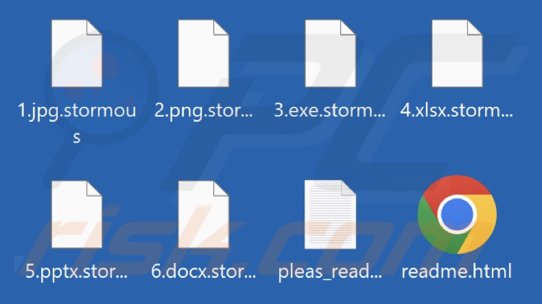 Fichiers cryptés par le ransomware StormCry (Stormous) (extension .stormous)