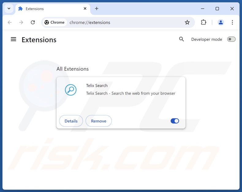 Suppression des extensions Google Chrome liées à telixsearch.com