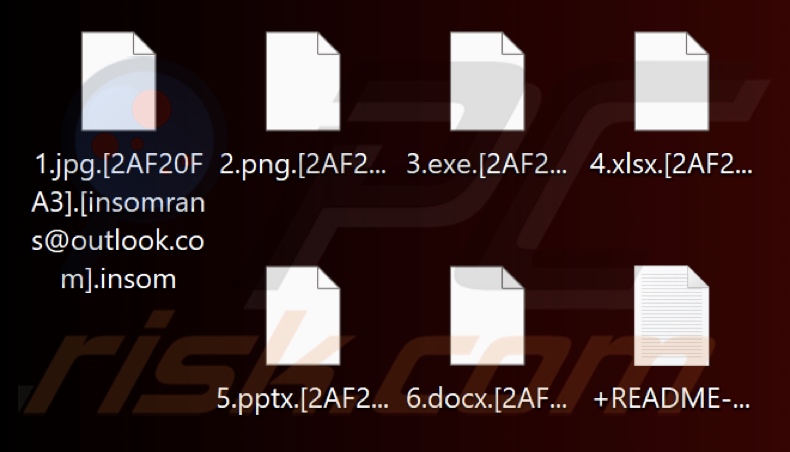 Fichiers cryptés par le ransomware Insom (extension .insom)
