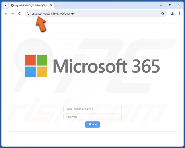 Microsoft Office 365 - Password Notification courriel frauduleux site d'hameçonnage promu