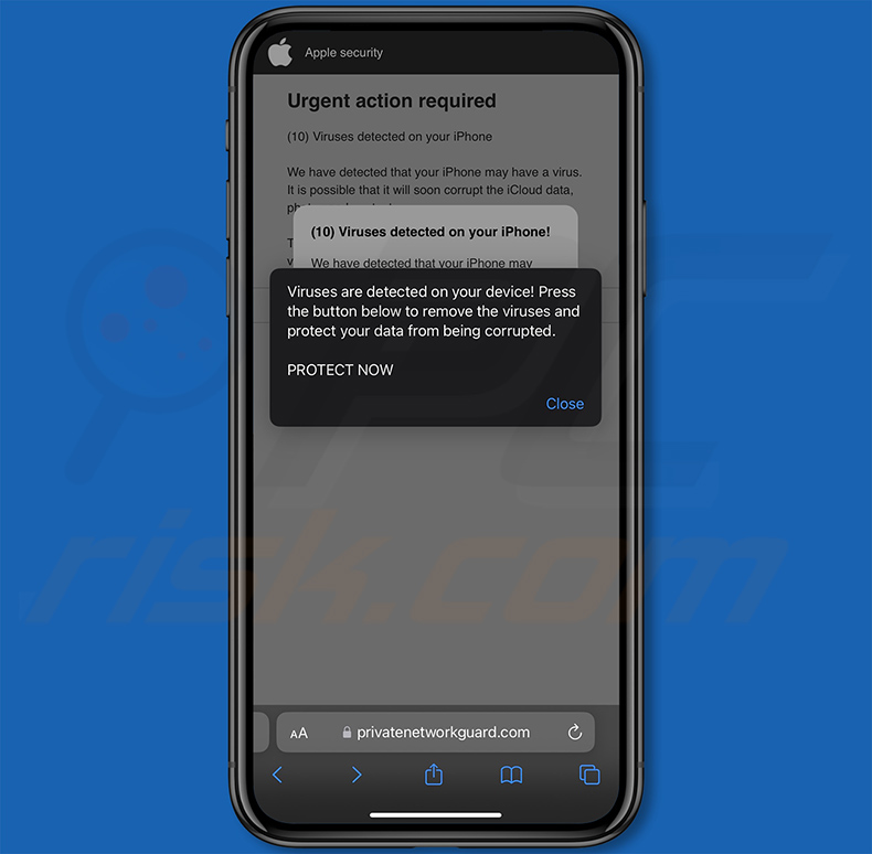 (10) Viruses Were Detected On Your iPhone pop-up escroquerie (2024-09-09)